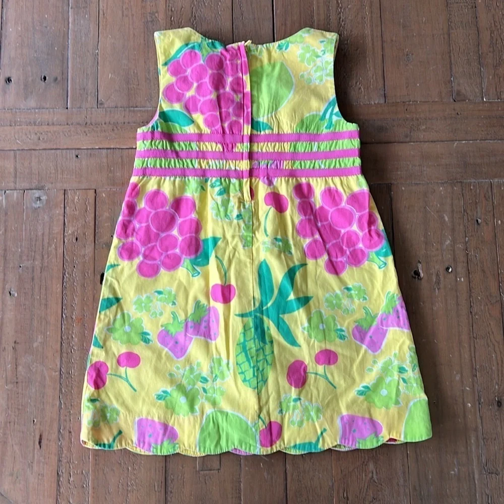 Lilly Pulitzer fruit salad colorful scalloped hem sleeveless dress